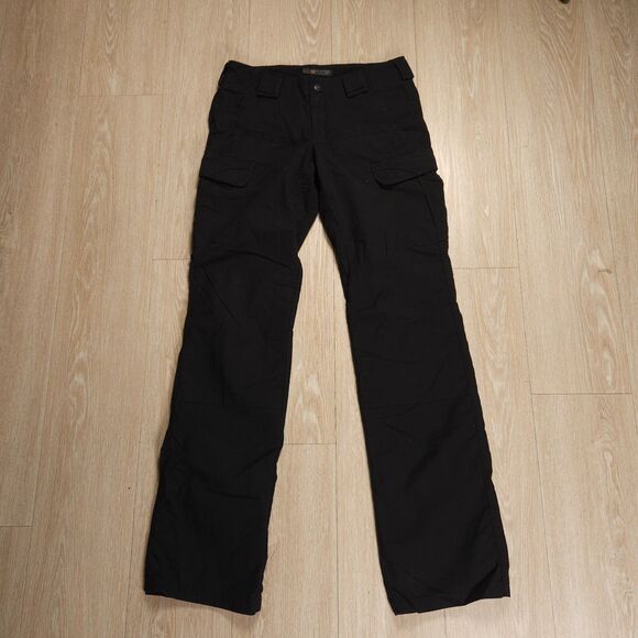 5.11 Tactical Stryke Cargo Pants Womens Size 4 Long Black Pockets Fly Zip - Picture 1 of 16